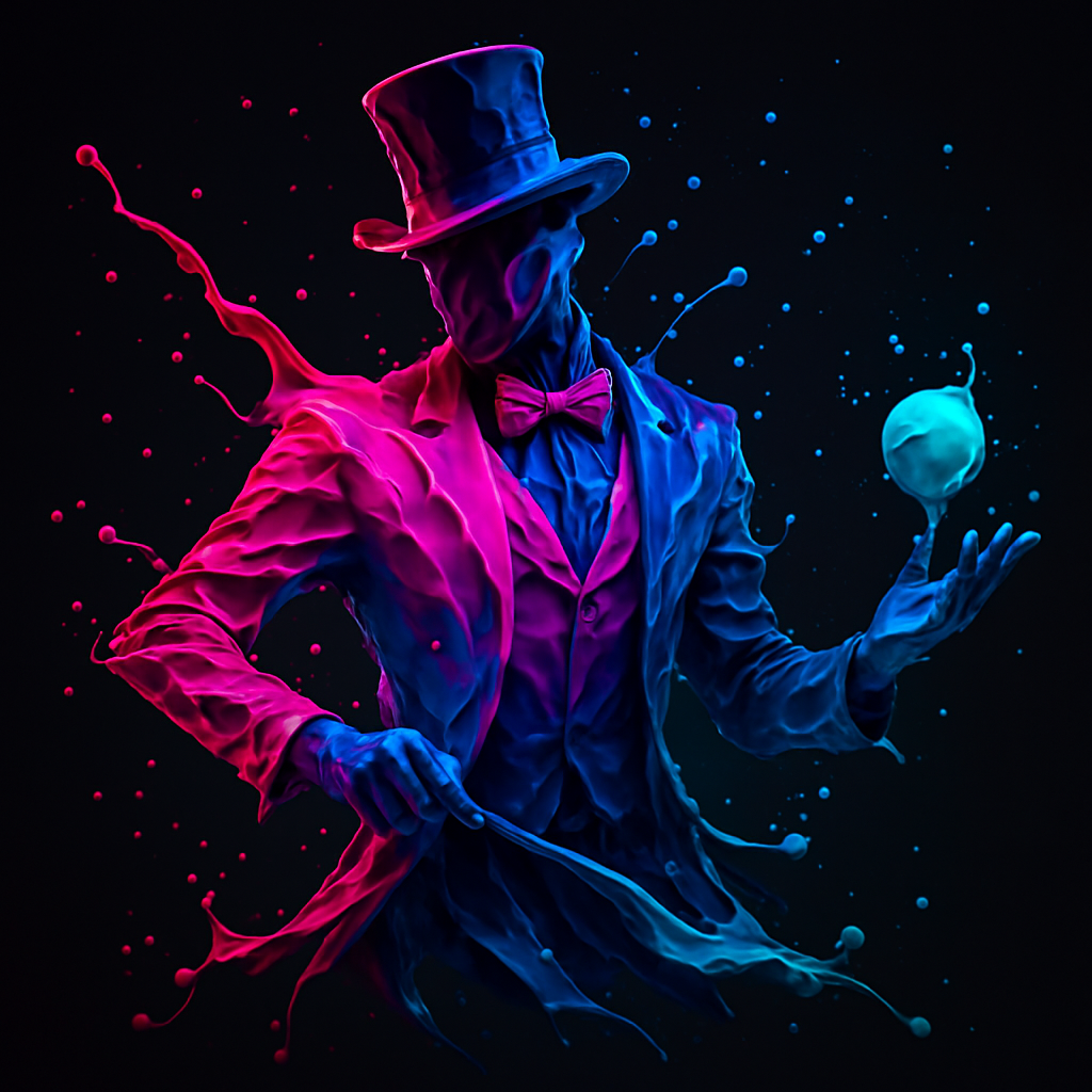 Magician mid-flourish